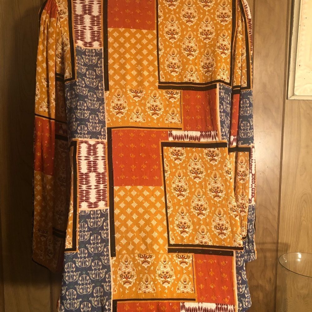 Cloth & Portrait Patchwork Bohemian Style Blouse.… - image 8